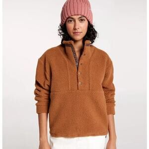 Alpine Design Women's 1/4 Snap Sherpa Pullover Caramel Latte Size M